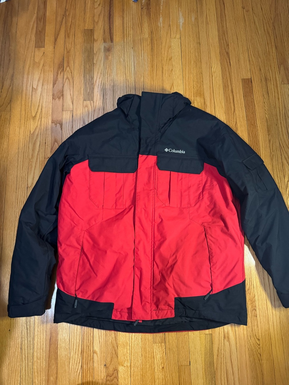 Columbia Men’s Large Black & Red Winter Coat Removable Lining